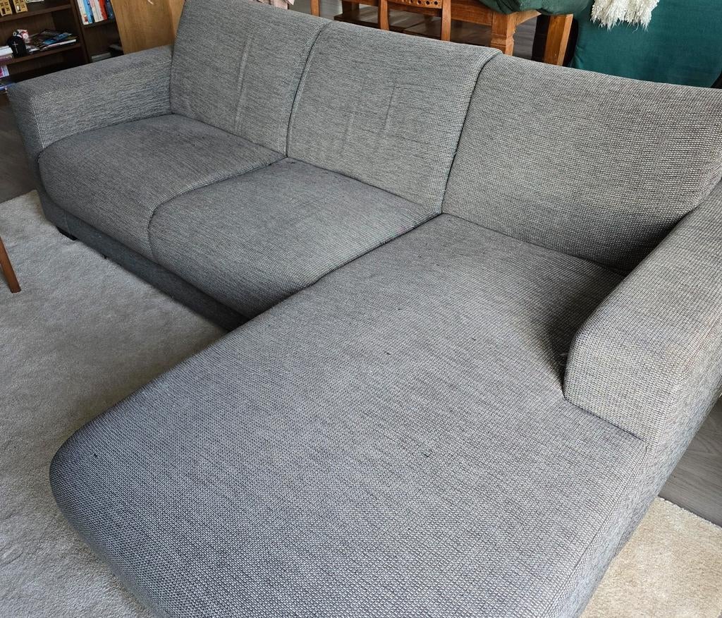 Comfortabele grijze hoekbank - gratis af te halen, Gebruikt, Hoekbank, 75 tot 100 cm, Ophalen of Verzenden