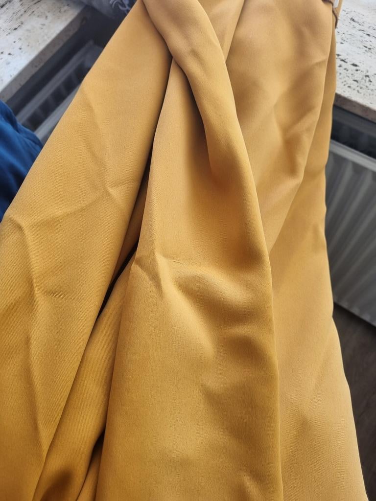 Okergele polyester gordijnen, 260x255 cm, Kwantum, Ophalen, Gebruikt, Overige kleuren, 200 cm of meer