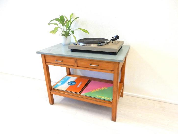 vintage kast jaren 60 tv meubel lp kast tv meubel ladekast, Huis en Inrichting, Kasten | Ladekasten, Gebruikt, Minder dan 100 cm