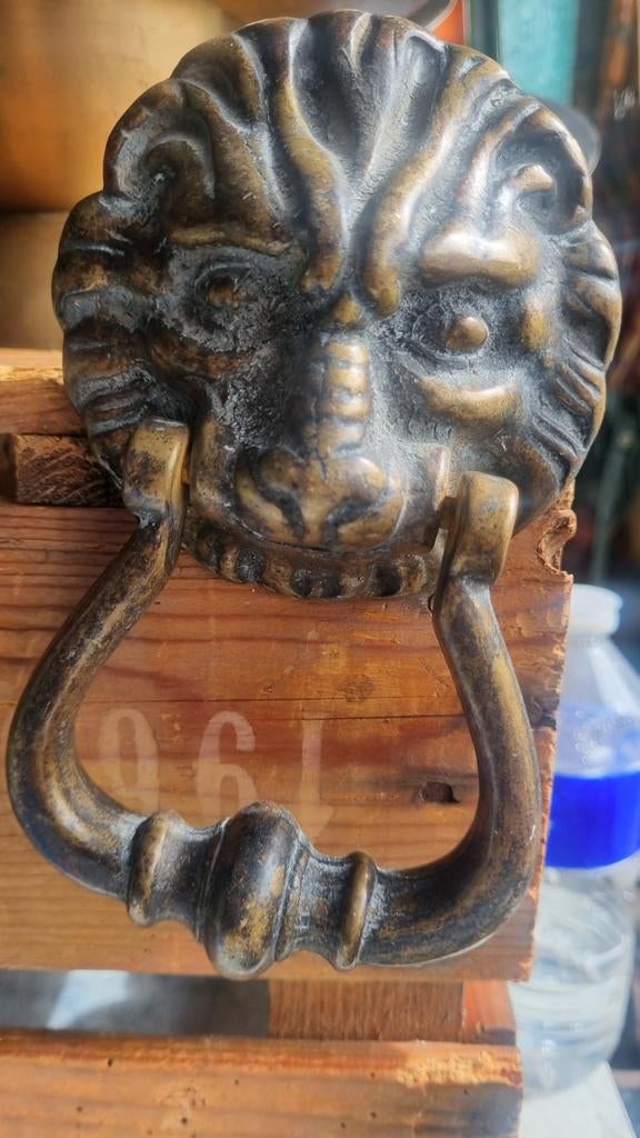 Bronzen Deurklopper Leeuwenkop Antiek Design, Antiek en Kunst, Antiek | Koper en Brons, Brons, Ophalen of Verzenden
