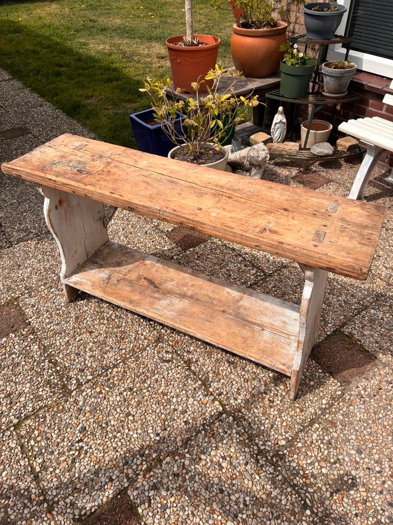 Brocante wandtafel, Tuin en Terras, Tuinbanken, Ophalen, Zo goed als nieuw, Metaal