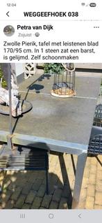 Tuintafel met leistenen blad, Ophalen of Verzenden, Gebruikt, Rechthoekig, Aluminium