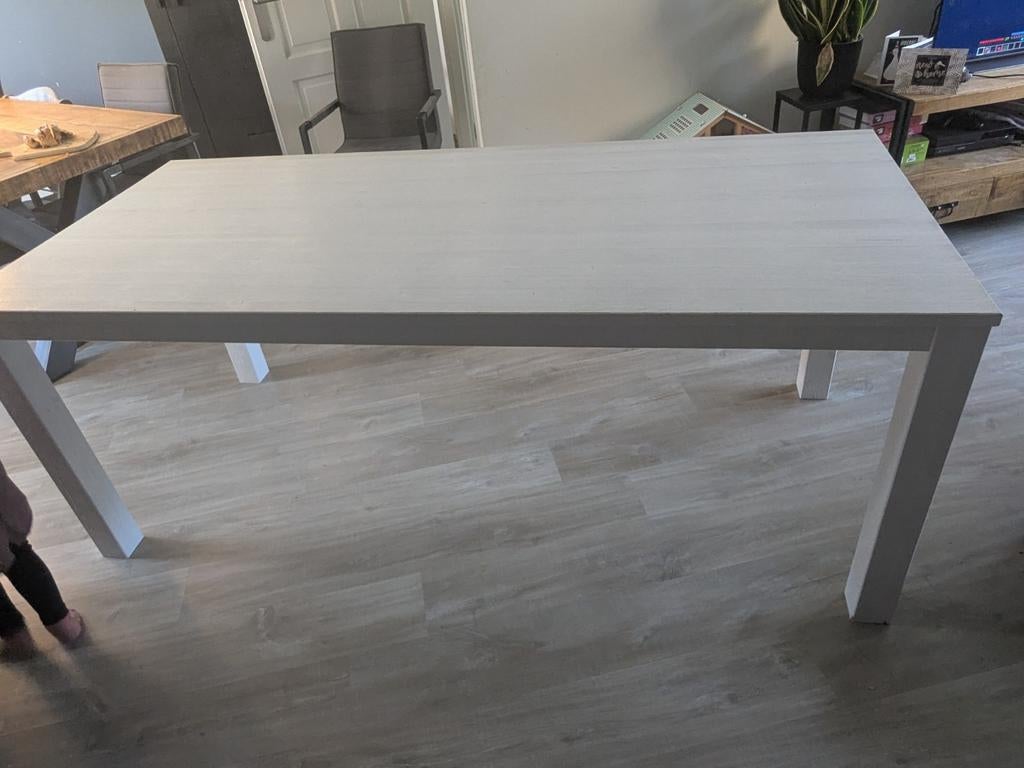 Witte eettafel Jan de Bouvries (200x90x78 cm), Ophalen of Verzenden, Rechthoekig, 200 cm of meer, 50 tot 100 cm