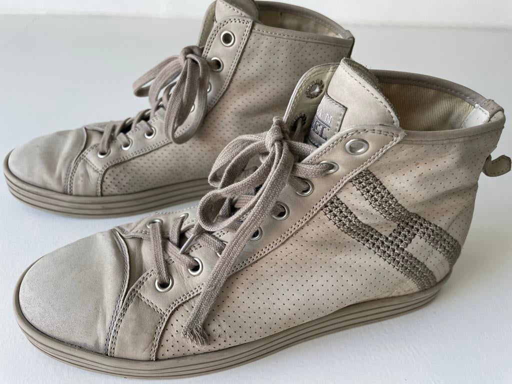Hogan veter schoen met verhoging - beige/licht grijs maat 38, Beige, Ophalen of Verzenden, Sneakers of Gympen, Gedragen