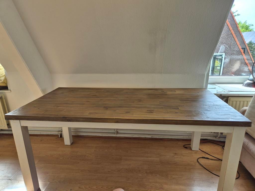 Houten eettafel, Huis en Inrichting, Tafels | Eettafels, Ophalen, Gebruikt, 50 tot 100 cm, 150 tot 200 cm
