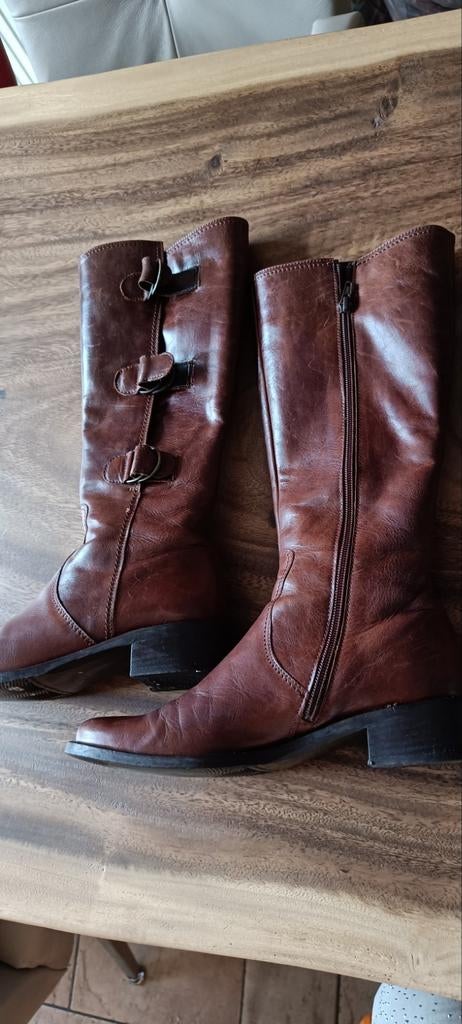 Gabor bruine leren laarzen met rits, maat 37.5, Gabor, Ophalen of Verzenden