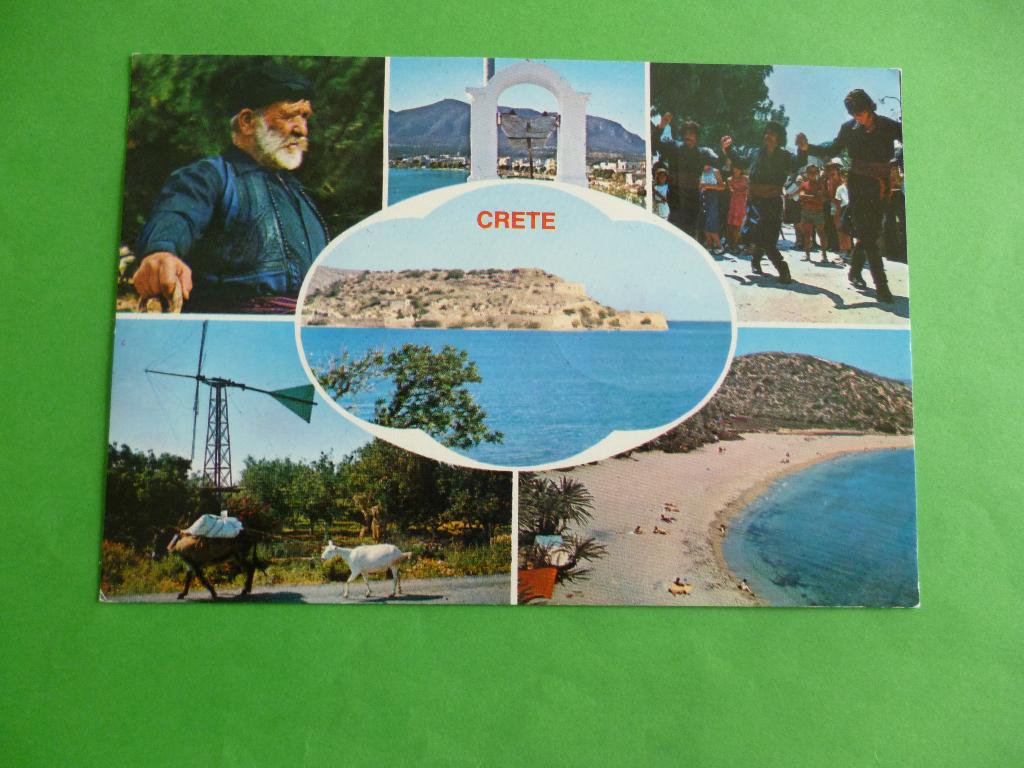 ànsichtkaart Crete 6-luik Griekenland, Ophalen of Verzenden, 1980 tot heden, Gelopen, Overig Europa