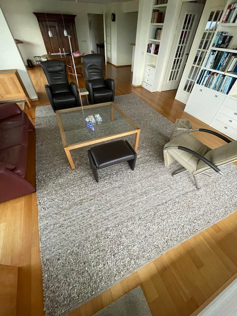 Perletta Carpets lichtgrijs Vloerkleed 100% Wol - 300x400 cm, Ophalen, Gebruikt, Beige, 200 cm of meer