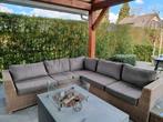 Lounge set hoekbank wicker bruin exclusief gashaard, Tuin en Terras, Tuinsets en Loungesets, Ophalen, Gebruikt, Meer dan 8 zitplaatsen