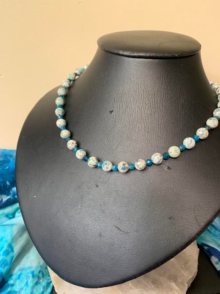 K2 jaspis azuriet beschermt sjamaan derde oog inzicht uniek, Blauw, Nieuw, Verstelbaar, Ophalen of Verzenden