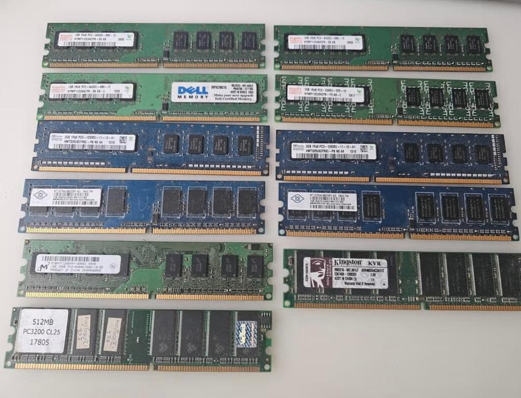 Diverse RAM sticks : DDR1 / DDR2 / DDR3 (512MB–2GB), Computers en Software, RAM geheugen, Ophalen of Verzenden, Gebruikt, DDR2