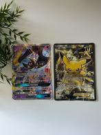 Grote Pokémon kaarten: Lunala GX en Pikachu EX, Ophalen of Verzenden, Gebruikt, Meerdere kaarten, Foil