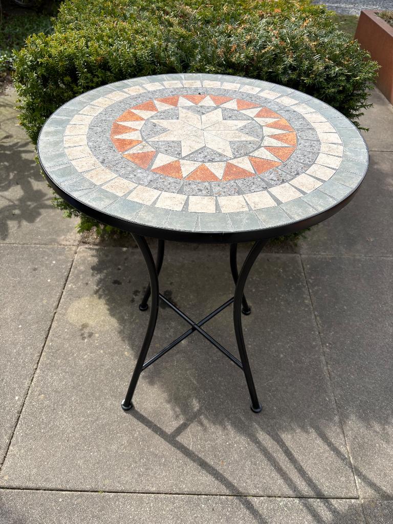 Mozaïek tuintafel, Tuin en Terras, Tuintafels, Ophalen, Nieuw, Rond, Overige materialen