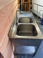 RVS Spoelbakken met Kraan - Dubbele Spoelbak, Ophalen of Verzenden, Gebruikt, RVS Meubilair