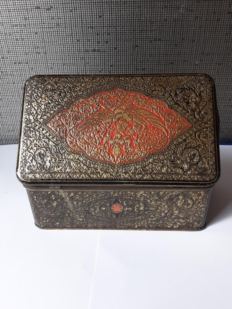 vintage tabak blik van niemeyer, erkend de beste, Ophalen of Verzenden, Gebruikt, Overige