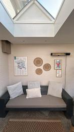 Houten tuinbanken + op maat gemaakte kussens, Ophalen, Zo goed als nieuw, Hout