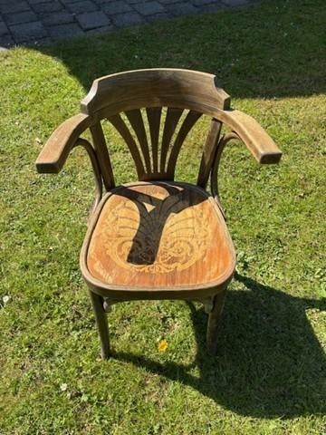 vintage barstoelen hout, Ophalen, Gebruikt, Bruin, Vier