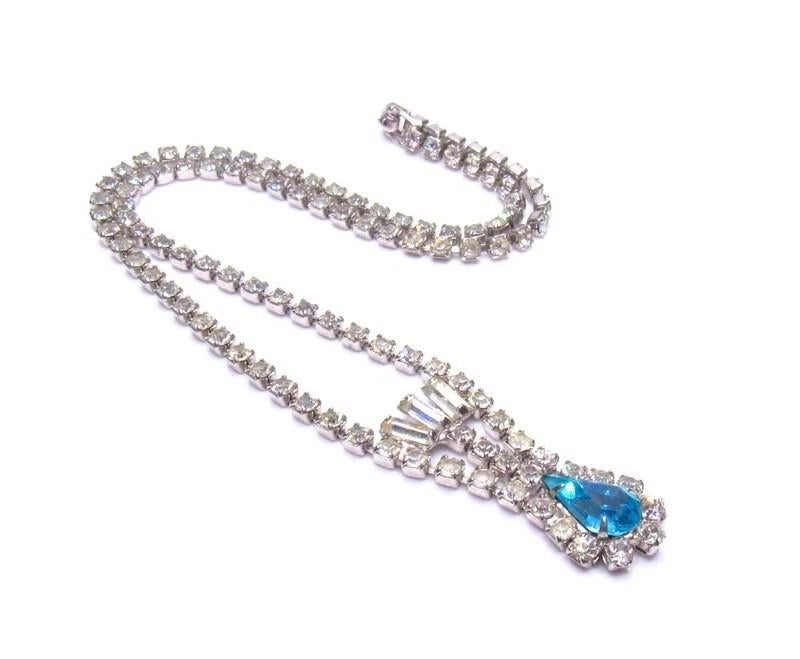 Vintage strassketting, Sieraden, Tassen en Uiterlijk, Kettingen, Verzenden, Zo goed als nieuw, Overige materialen