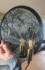 Leuke wandlamp met ronde spiegel 29cm, Ophalen, Gebruikt, Glas