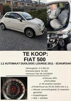 Fiat 500 1.2 LOUNGE AUT 2011 Wit met schuifdak, 1242 cc, 4 cilinders, Wit, Origineel Nederlands