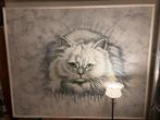 Schilderij Perzische kat, Ophalen, Zo goed als nieuw, Schilderij, 75 cm of meer