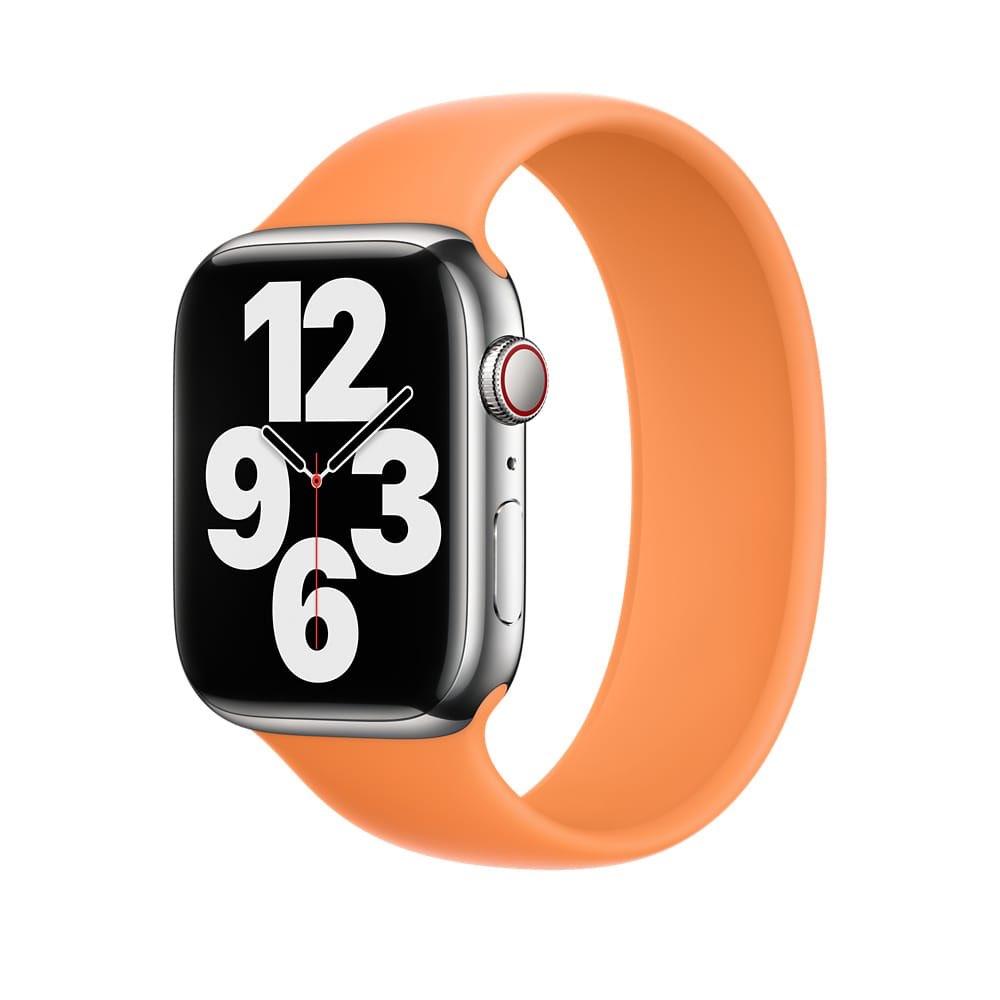 Apple Watch Silicone Solo Loop Marigold Size 3 & 6, Watch 38mm t/m 42mm, Bandje, Apple, Nieuw