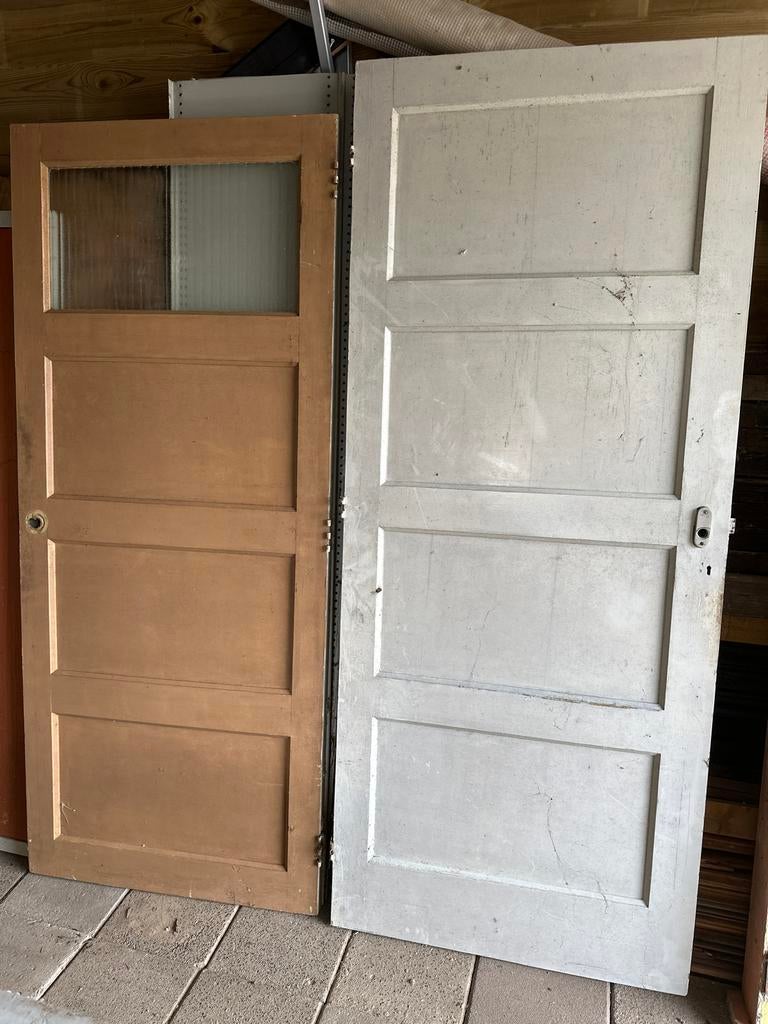 1 paneeldeur: bruin (79.5x189), Doe-het-zelf en Verbouw, Deuren en Horren, Ophalen, Gebruikt, 80 tot 100 cm, Binnendeur