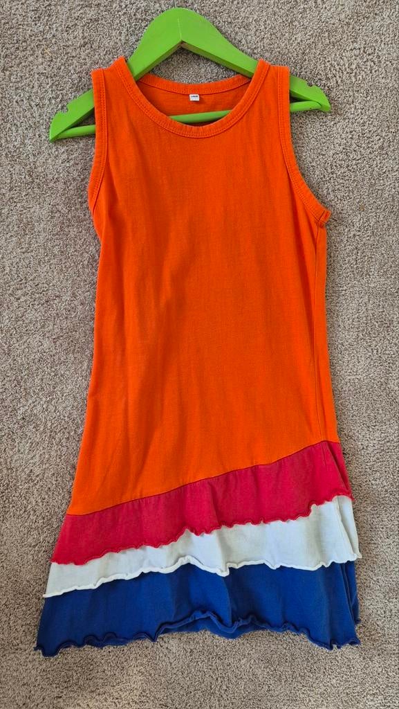 Jurk voor Koningsdag, 100% Katoen, maat 128, Kinderen en Baby's, Kinderkleding | Maat 128, Ophalen, Zo goed als nieuw, Meisje