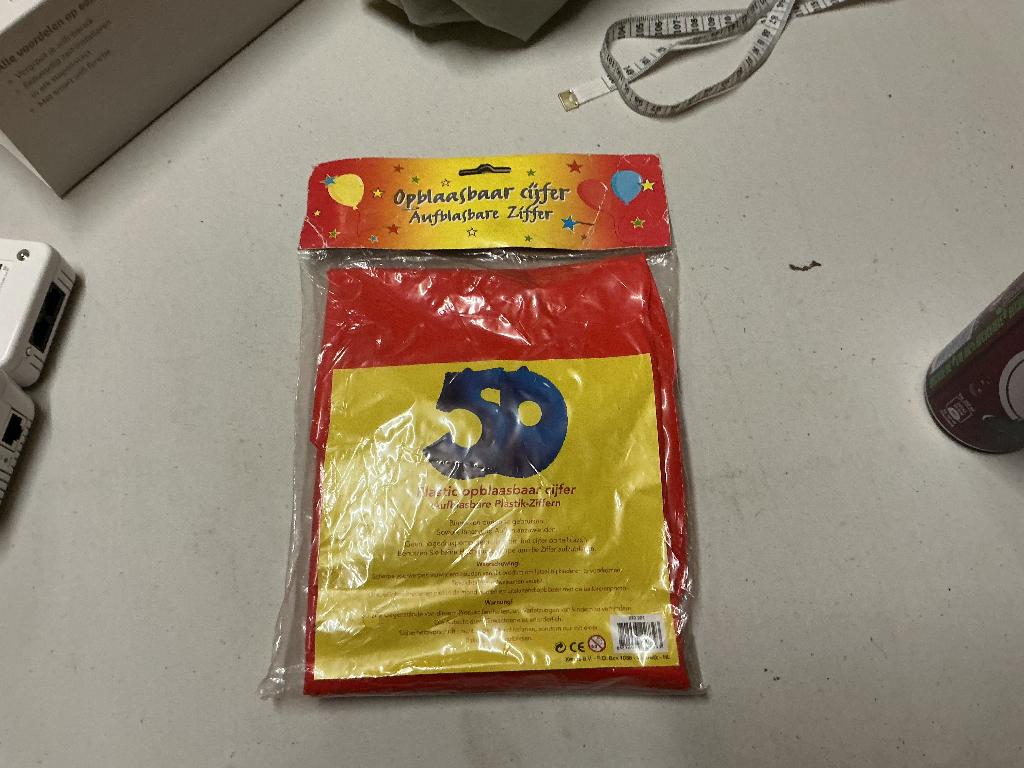 Opblaasbaar cijfer 50, Ophalen, Nieuw, Versiering, Verjaardag