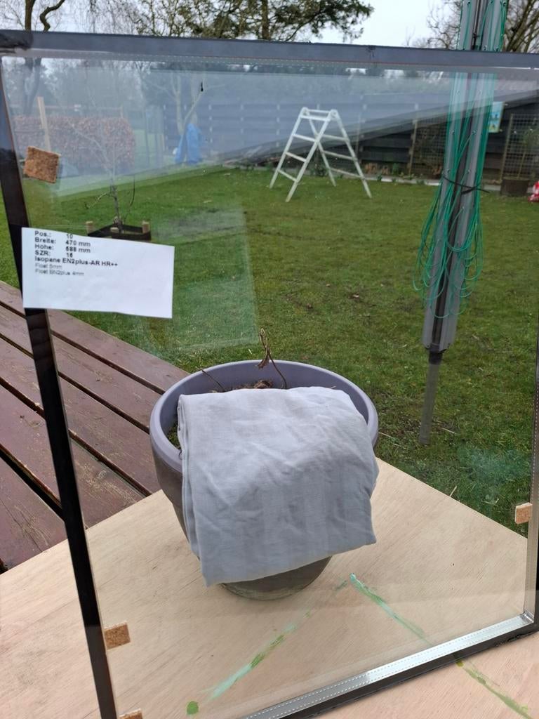 Thermopane glas HR++, 588 mm bij 470 mm, nieuw, klus, Doe-het-zelf en Verbouw, Glas en Ramen, Ophalen, Gevelraam of Ruit, Minder dan 80 cm