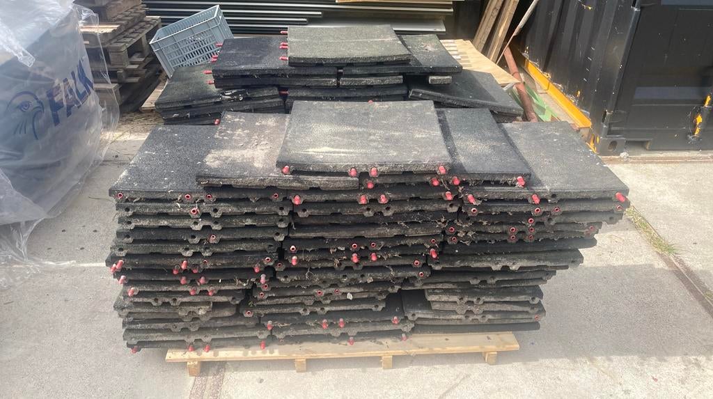 Rubber tegels +/- 18 m2, Tuin en Terras, Tegels en Klinkers, Ophalen, Gebruikt, Rubber, Overige typen