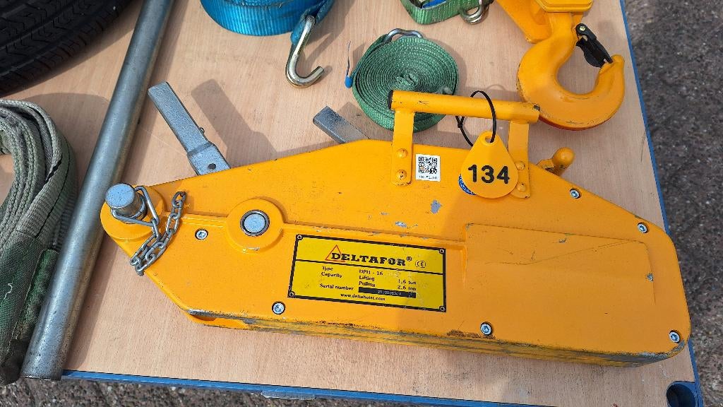 treklier staaldraadtakel rikrak met klapblok hijsbanden, Ophalen, Gebruikt, Industriepark 2a 9351PA Leek, Handmatig