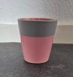 Roze grijs bloempot klein met binnen pot, Tuin en Terras, Bloempotten, Rond, Binnen, Ophalen of Verzenden, Zo goed als nieuw