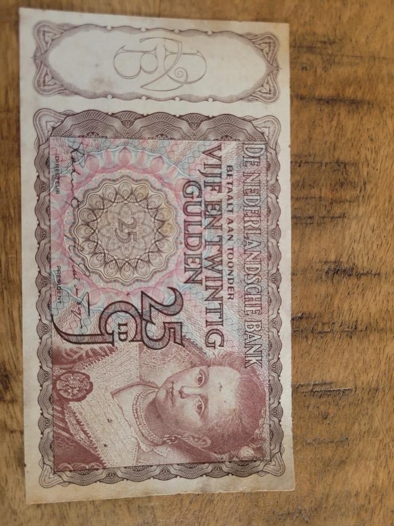 25 gulden Prinsesje 1943 - Nederlands biljet, Postzegels en Munten, Bankbiljetten | Nederland, Ophalen of Verzenden