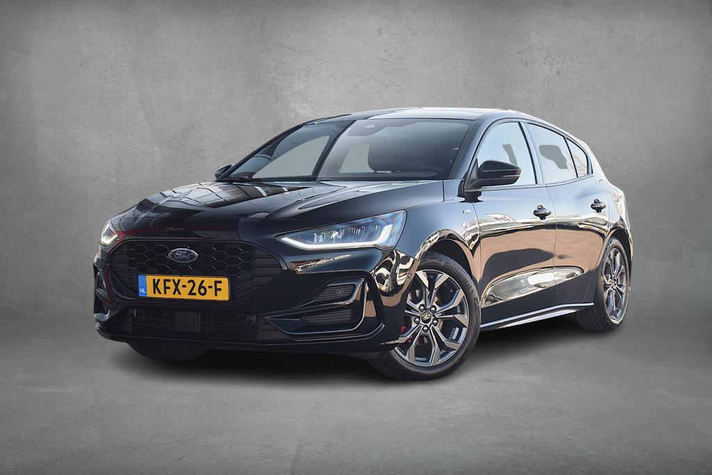 Ford Focus 1.0 EcoBoost Hybrid ST Line X | Pano | Stuur- en, Auto's, Ford, Stof, Gebruikt, Euro 6, Zwart