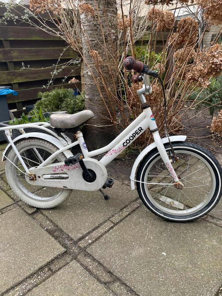 Super stoere Popal meisjesfiets (16 inch), Fietsen en Brommers, Fietsen | Meisjes, Gebruikt, 16 inch, Handrem, Ophalen