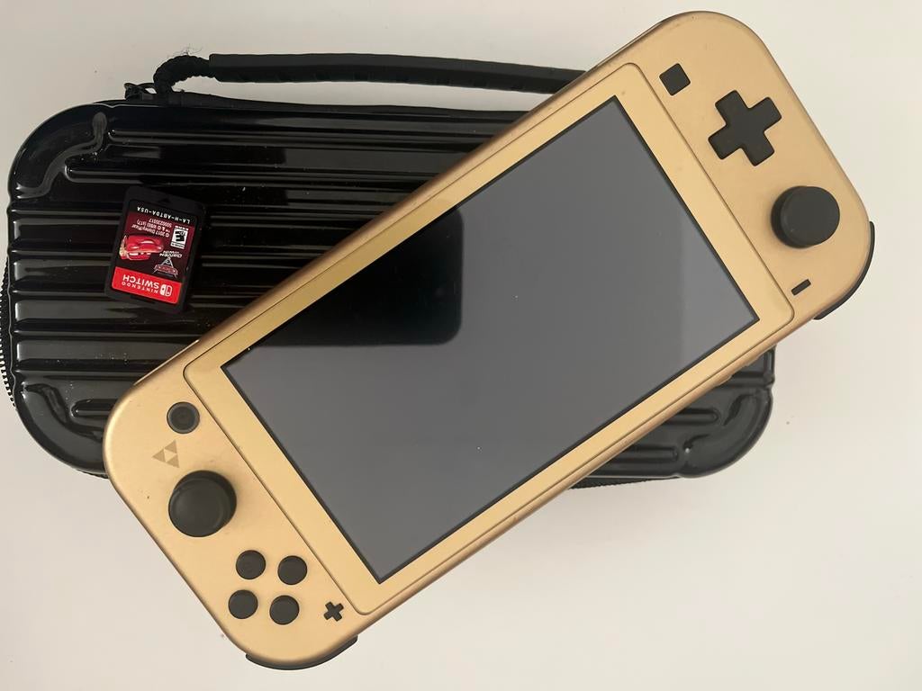 Gouden Nintendo Switch Lite met Cars 3 game arnhem, Ophalen, Gebruikt, Met games, Switch Original