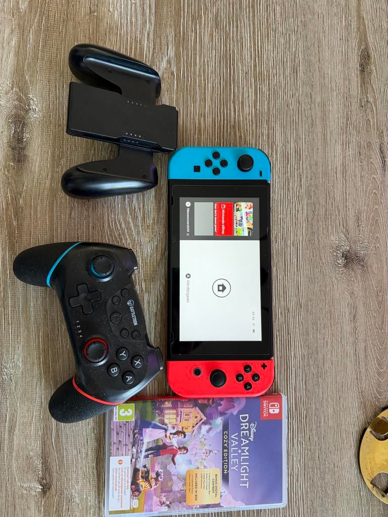 Nintendo Switch 2 met oplader en extra controller, Ophalen of Verzenden, Switch Original, Met 3 controllers of meer, Gebruikt