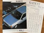 NL | Folder en specificatiebijlage Opel Kadett | 1988, Ophalen of Verzenden, Zo goed als nieuw, Opel