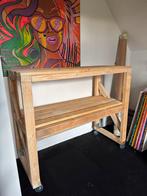 Houten werktafel op wielen, Ophalen, Gebruikt, 120 tot 170 cm