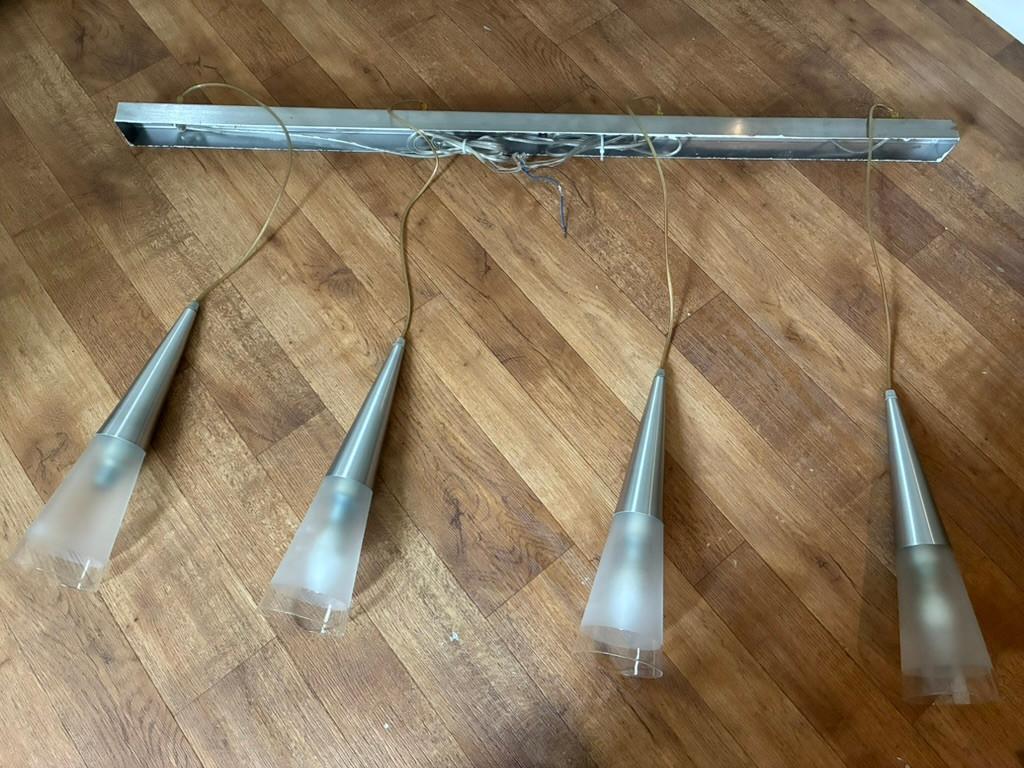 Hanglamp, Huis en Inrichting, Lampen | Hanglampen, Ophalen, 50 tot 75 cm, Zo goed als nieuw, Glas