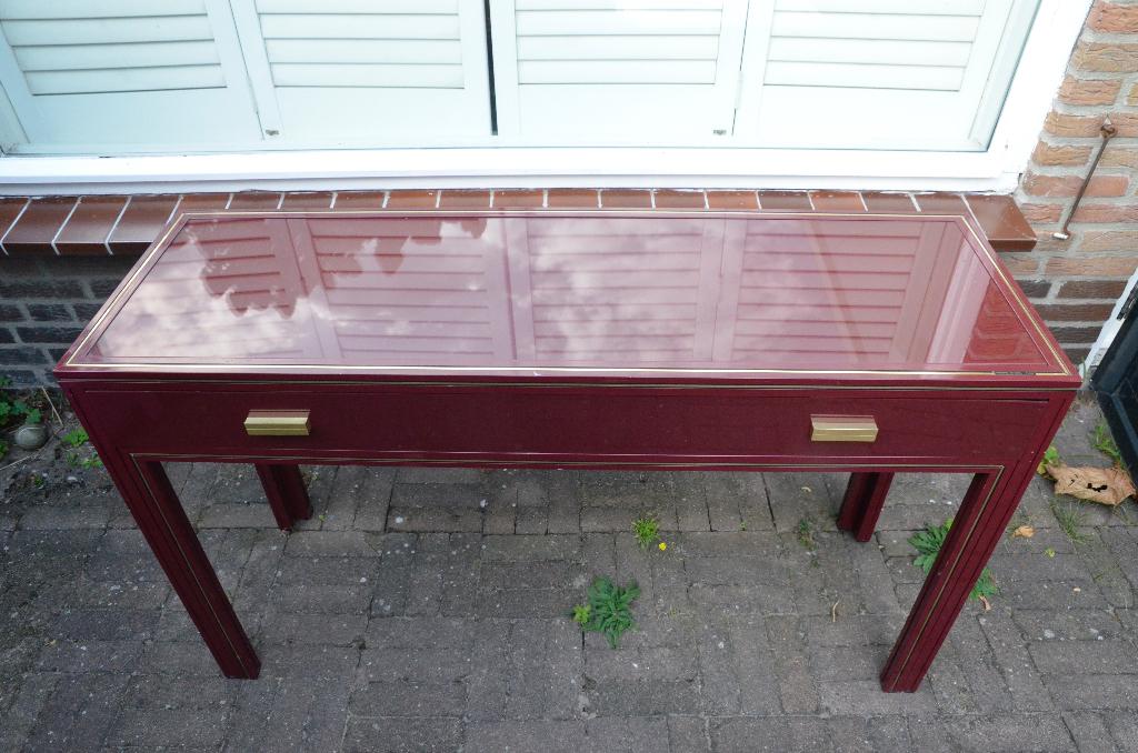 Tafel/dressoir Pierre Vandel Paris - kleur rood, Huis en Inrichting, Tafels | Sidetables, Ophalen, Gebruikt, 100 tot 150 cm, Frans design jaren 70/80