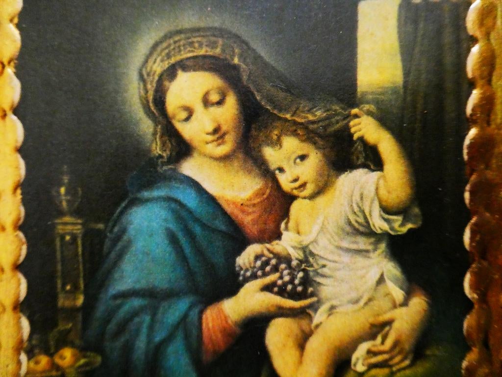Triptiek drieluik icoon De Madonna druiventros P. Mignard, Ophalen of Verzenden