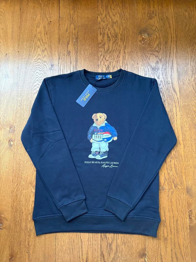 Ralph lauren polo beer trui sweater maat M donkerblauw, Verzenden, Nieuw, Maat 48/50 (M), Blauw