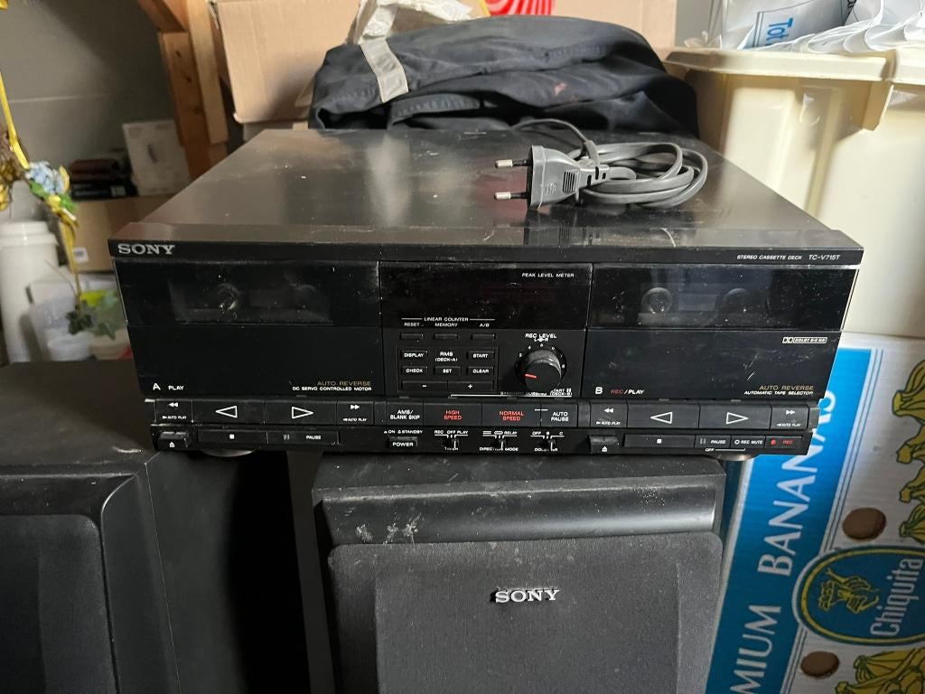 Sony Stereo cassette deck TC-V715T, Audio, Tv en Foto, Cassettedecks, Ophalen of Verzenden, Dubbel, Sony