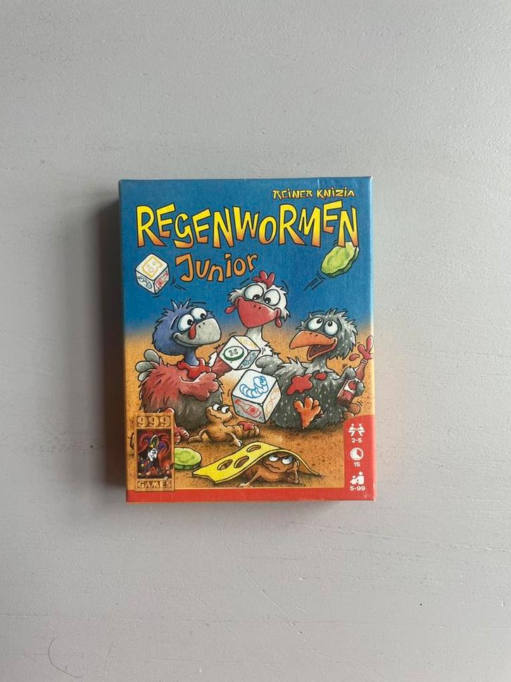 Regenwormen Junior, Hobby en Vrije tijd, Gezelschapsspellen | Kaartspellen, Zo goed als nieuw, Een of twee spelers, Drie of vier spelers