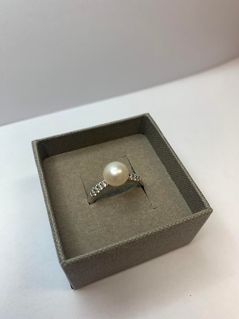 Zilveren ring met parel, Info@reijersen.nl, Zo goed als nieuw, 17 tot 18, Dame