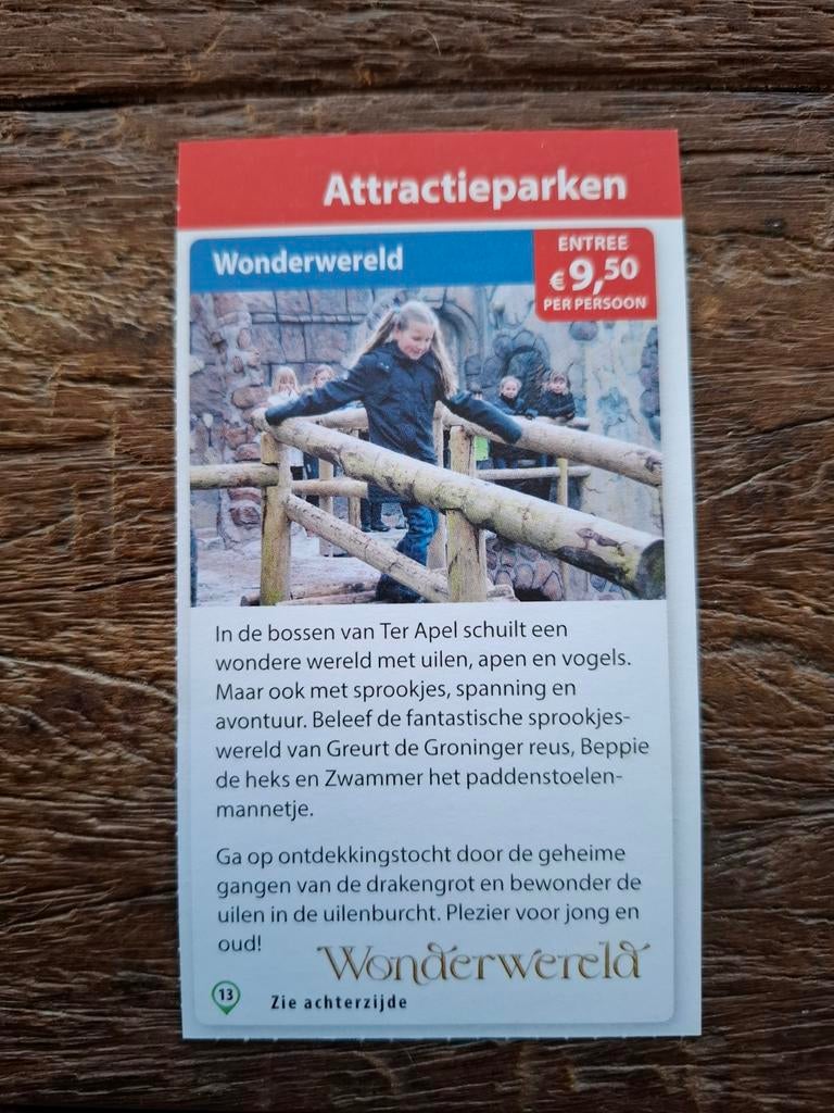 Wonderwereld €9,50 p.p., Drie personen of meer, Kortingsbon, Overige typen
