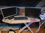 2 x pc schermen 1 x toetsenbord zie foto,s., Huis en Inrichting, Bureaus, Ophalen