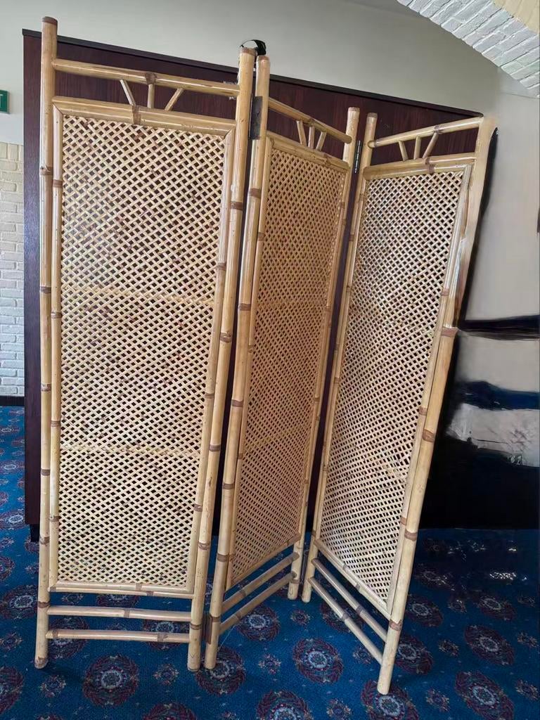 Bamboe kamerscherm met drie panelen, Ophalen, Gebruikt